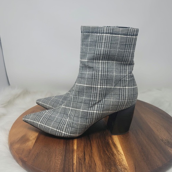 Jeffery Campbell Gray/Black Plaid Sport Boot Heel 3" Women 11 - Picture 2 of 11